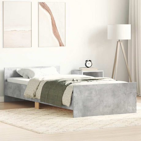 Vidaxl bedframe bewerkt hout betongrijs 90x200 cm