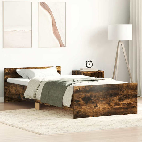 Vidaxl bedframe zonder matras hout gerookt eikenkleurig 100x200 cm