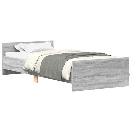 Vidaxl bedframe bewerkt hout grijs sonoma eikenkleurig 100x200 cm