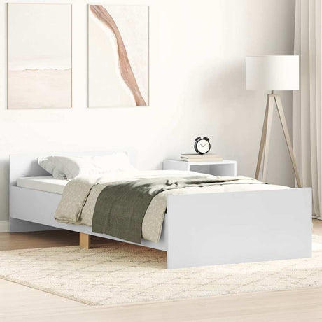 Vidaxl bedframe bewerkt hout wit 90x190 cm
