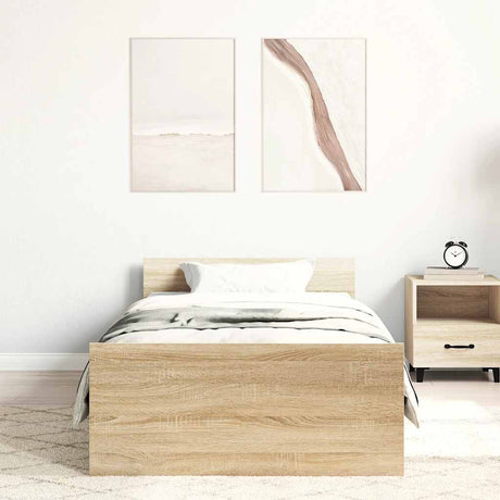 Vidaxl bedframe zonder matras hout sonoma eikenkleurig 90x190 cm