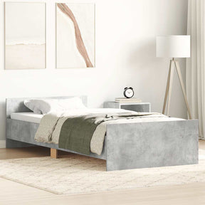 Vidaxl bedframe bewerkt hout betongrijs 90x190 cm