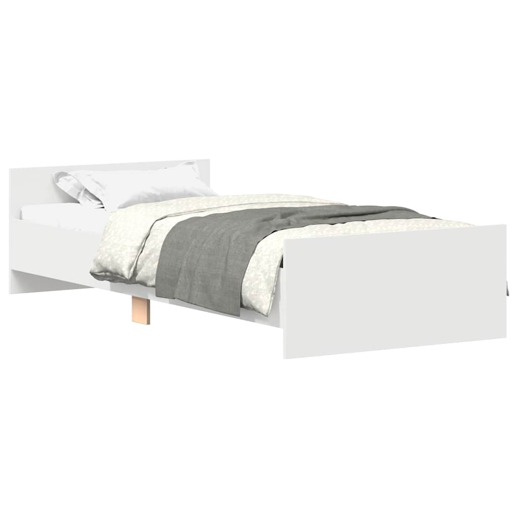 Vidaxl bedframe bewerkt hout wit 75x190 cm