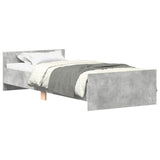 Vidaxl bedframe bewerkt hout betongrijs 75x190 cm