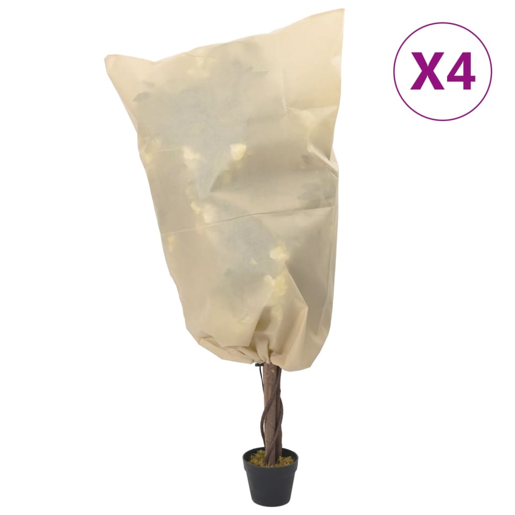 Vidaxl Fleece covers for plants with drawstring 4 st 70 g m² 0.8x0.8 m