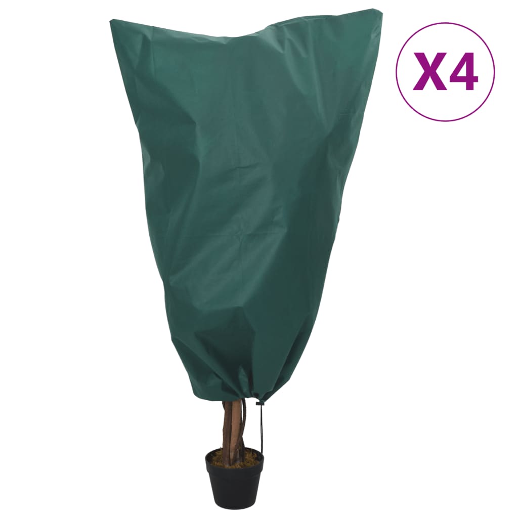 Vidaxl Fleece Covers za rastline z vrvico 4 St 70 g m² 0,8x0,8 m