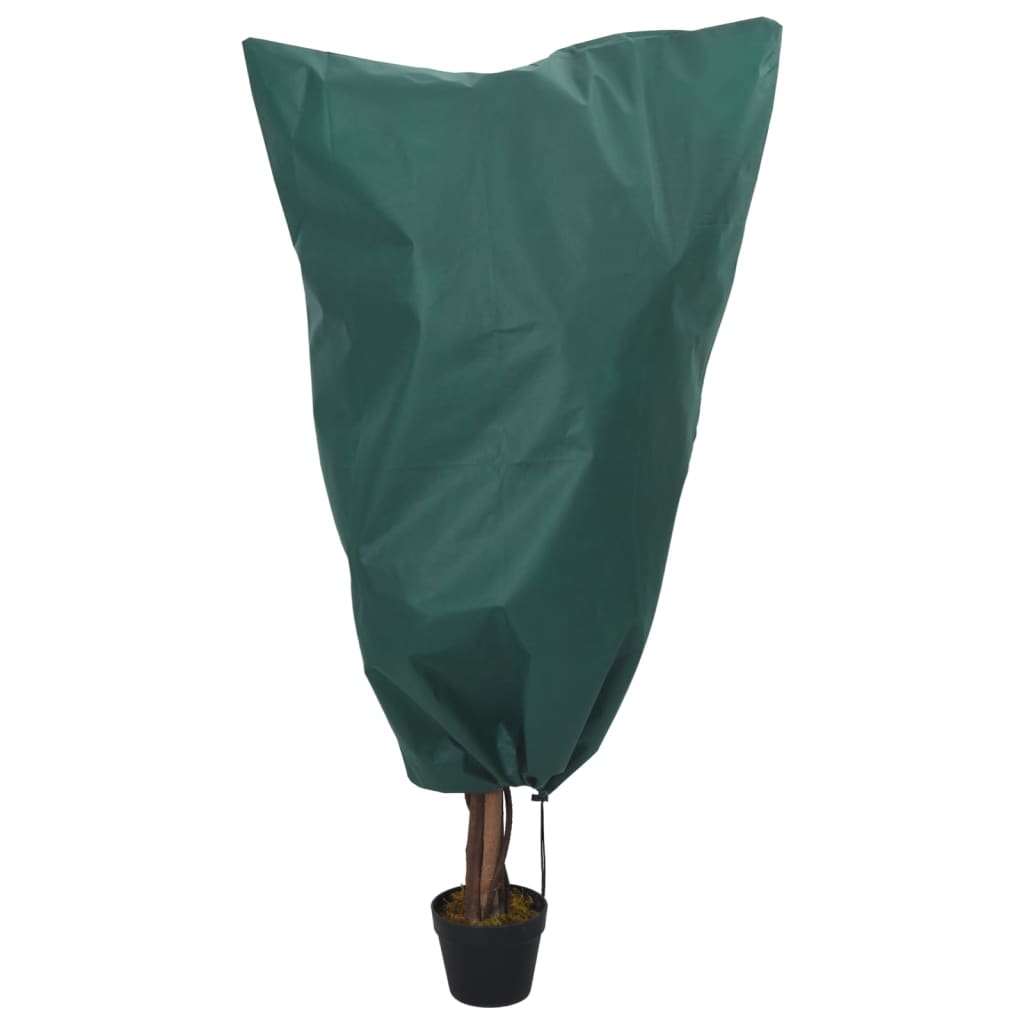 Vidaxl Fleece Cover fir Planzen mat Drawstring 4 St 70 g mëlffden 0,8x00.8 m