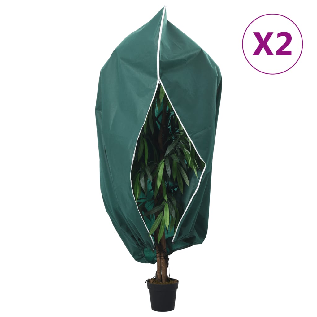 Couvoirs de plante Vidaxl avec fermeture éclair 2 st 70 g m² 1,55x1,55 m