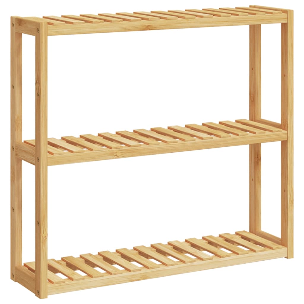 Vidaxl Buedzëmmer Rack 3-Layer Mauer Montage 60x15x54 cm Bamboo