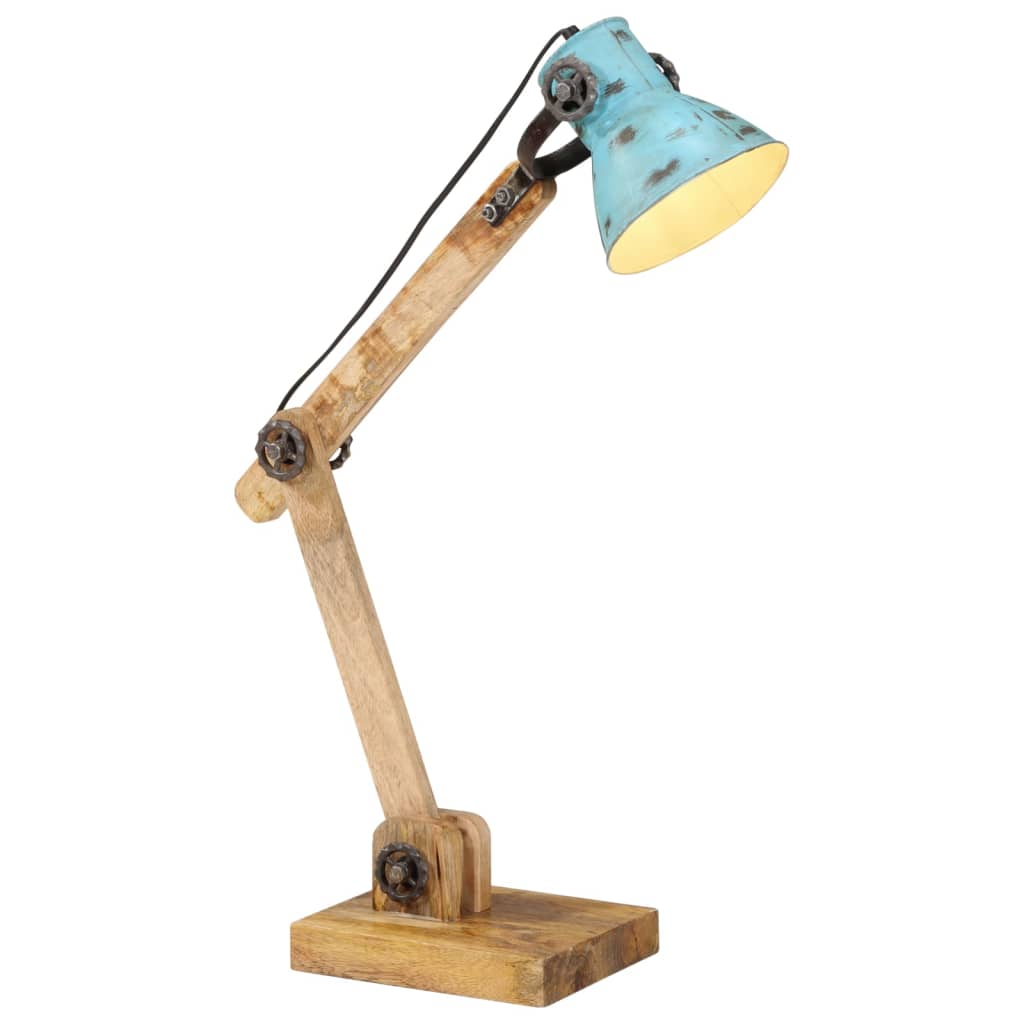 Vidaxl skrivebordslampe 25 W E27 23x18x96 cm forvitret blå