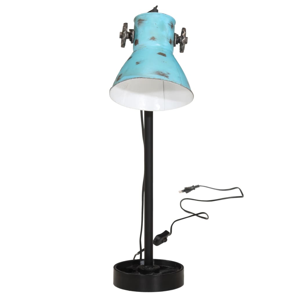 Vidaxl Desk Lampe 25 W E27 15x15x55 cm verwittert blau