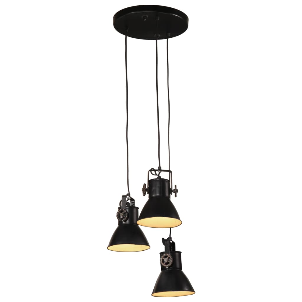 Vidaxl hængende lampe 25 W E27 30x30x100 cm sort