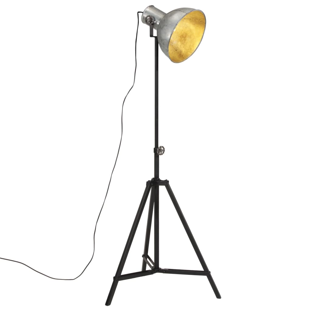 Vidaxl lampa podłogowa 25 W e27 61x61x90 150 cm vintage srebrna kolor