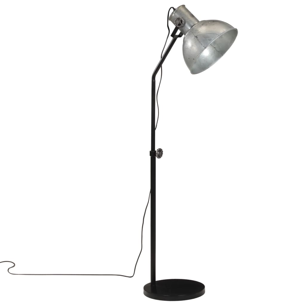 Vidaxl vloerlamp 25 w e27 30x30x90-150 cm vintage zilverkleurig