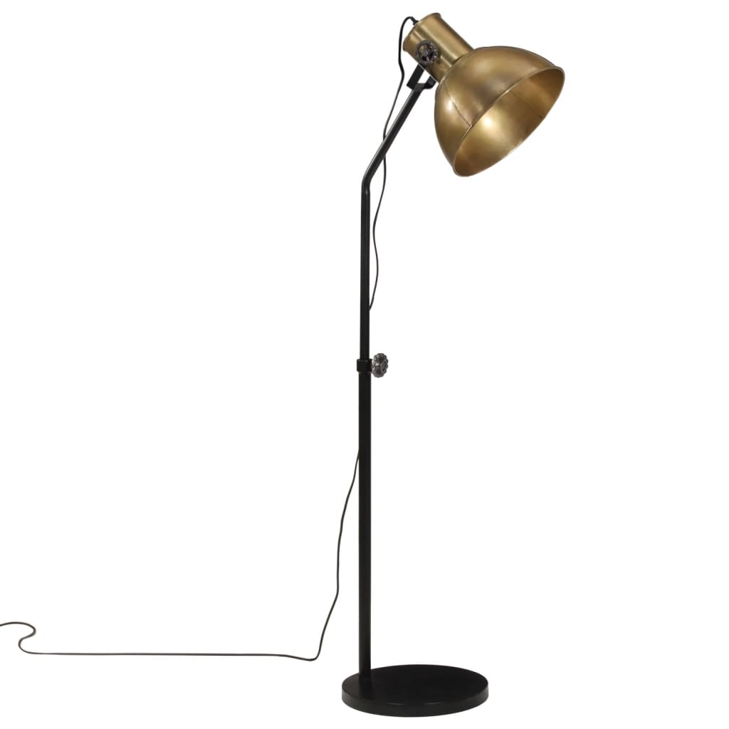 Vidaxl lampa podłogowa 25 W e27 30x30x90-150 cm antyczne mosiądz