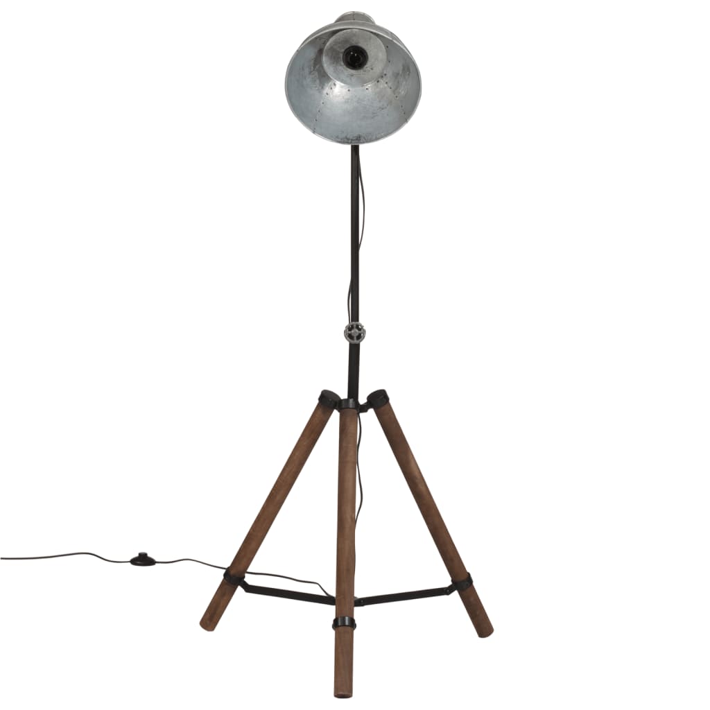 Vidaxl Floor Lamp 25 W E27 75x75x90-150 cm Vintage sølvfarvet