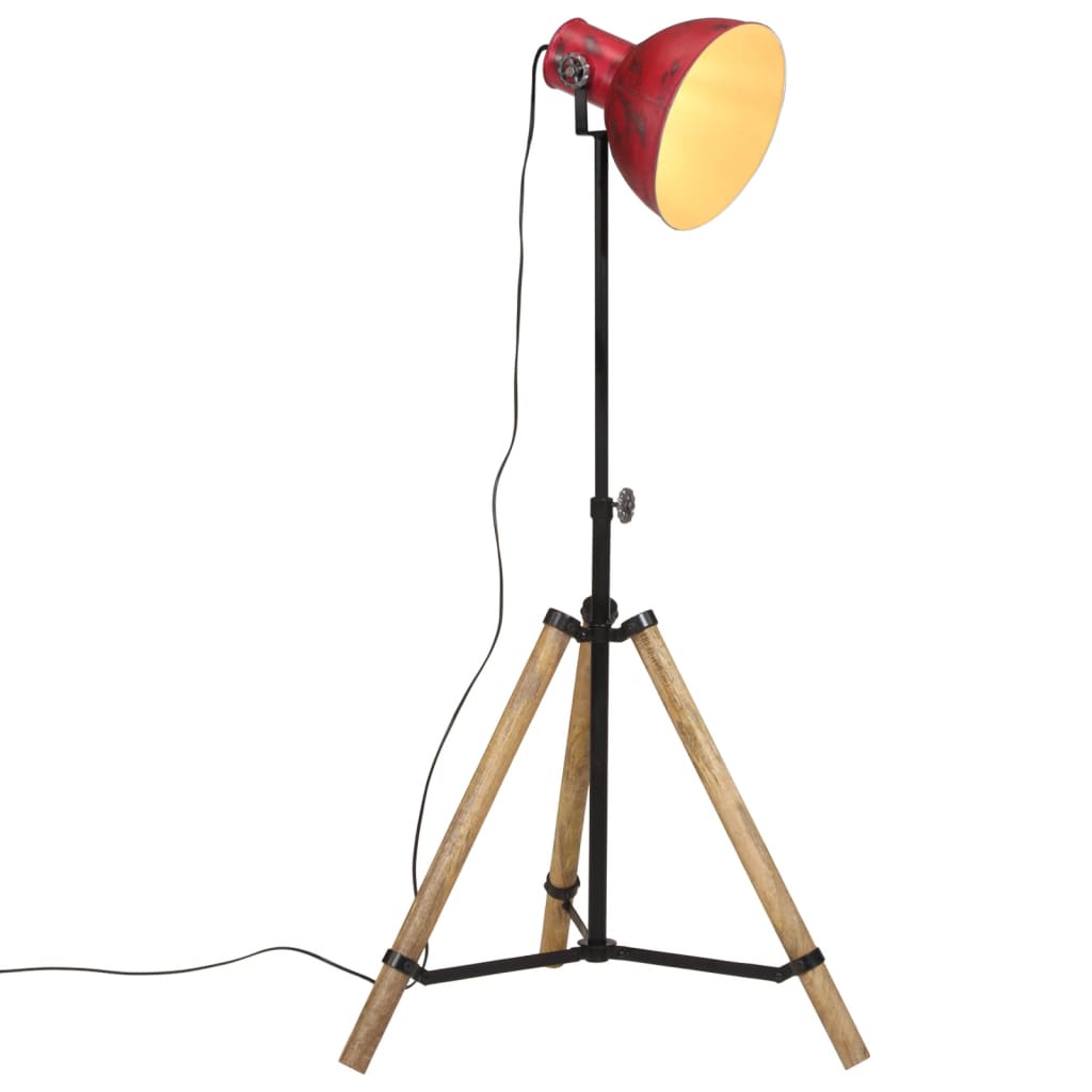 Vidaxl Floor Lamp 25 W E27 75x75x90-150 cm forvitret rød