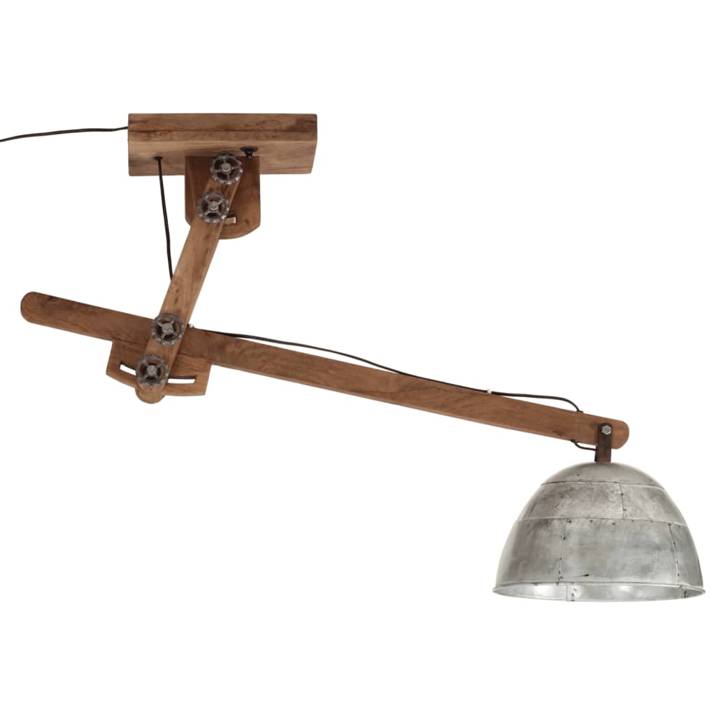 Vidaxl Lampa sufitowa 25 W E27 105x30x65-108 cm vintage srebrna kolor