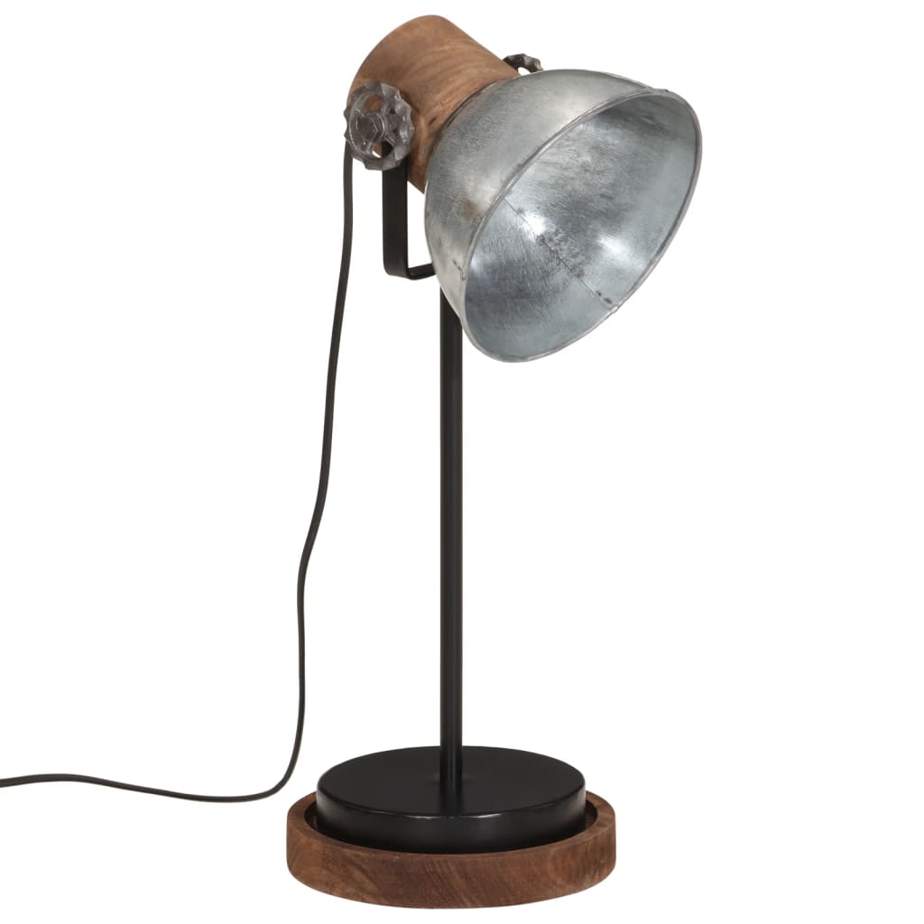 Vidaxl skrivebordslampe 25 W E27 17x17x50 cm Vintage sølvfarvet