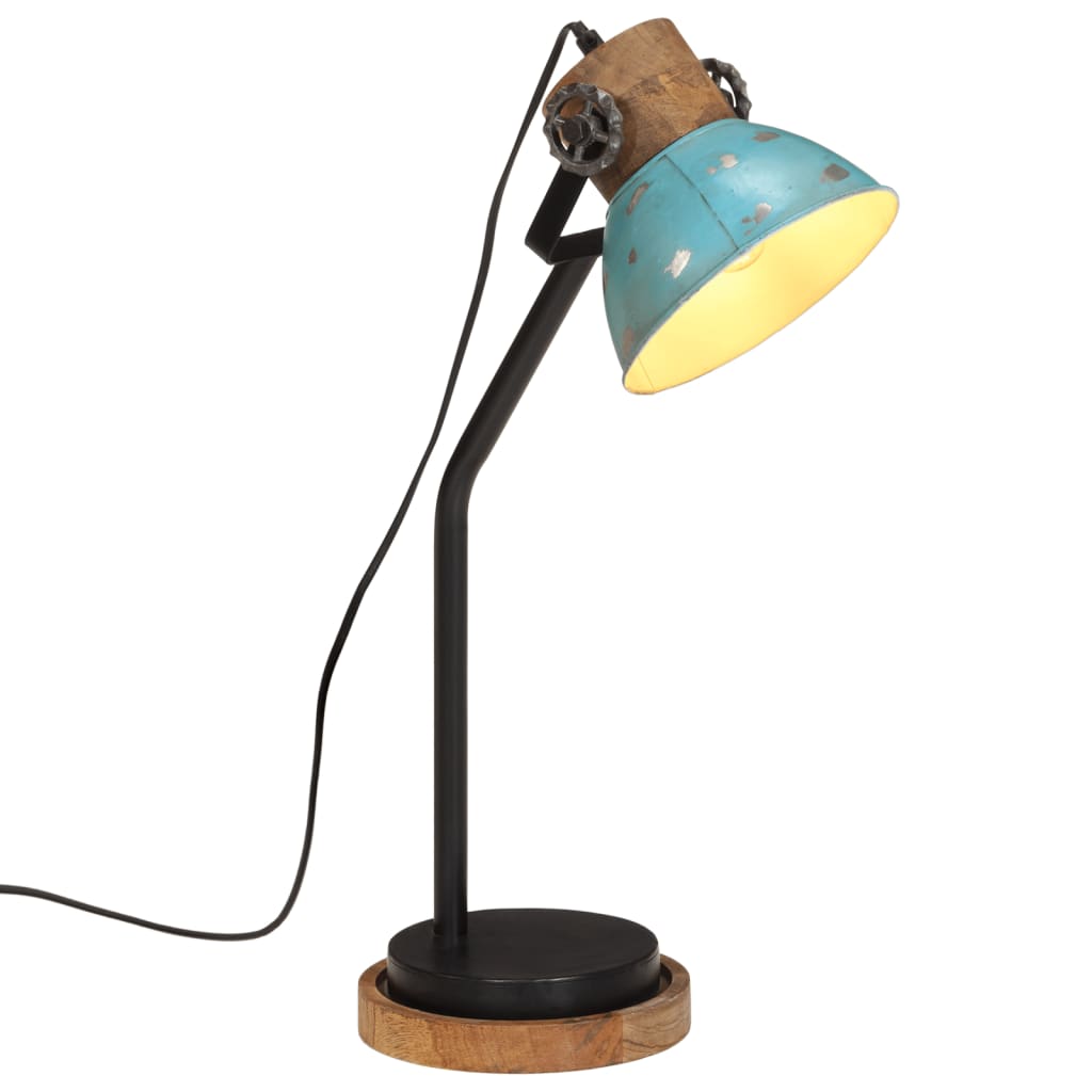 Vidaxl skrivebordslampe 25 W E27 18x18x60 cm forvitret blå