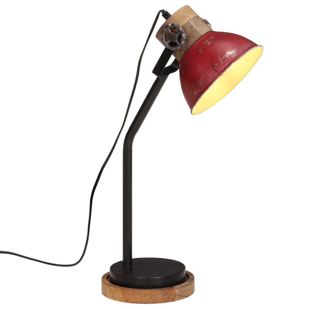 Vidaxl Desk Lamp 25 W E27 18x18x60 cm väderbitna rött