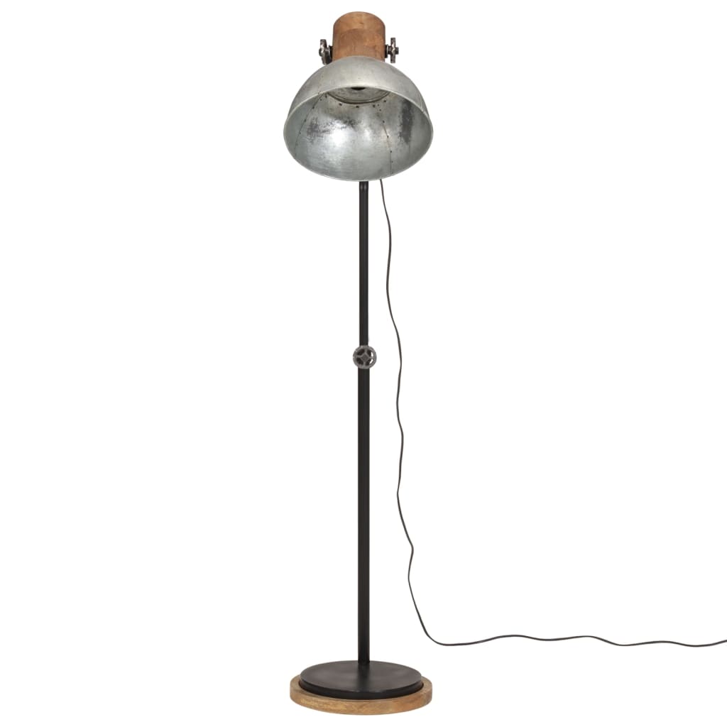 Vidaxl Floor Lamp 25 W E27 30x30x100-150 cm Vintage sølvfarget