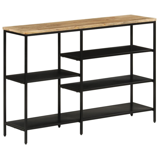 Vidaxl wandtafel 110x30x75 cm massief ruw mangohout en ijzer