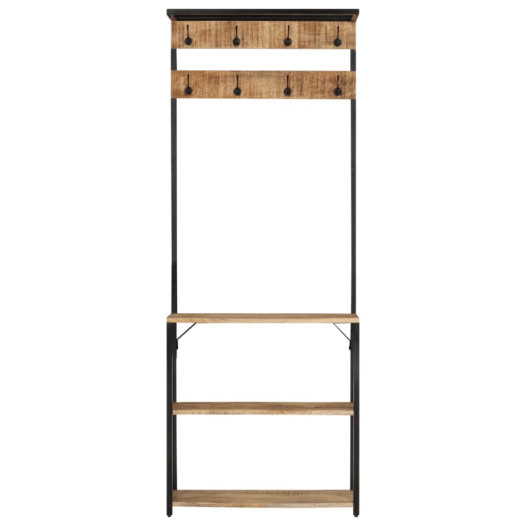 Rack de couche Vidaxl avec porte-chaussures 68x30x182 cm en bois massif massif