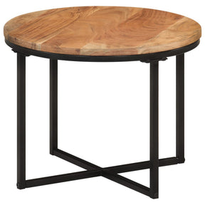 Vidaxl salontafel 45x45x35 cm massief acaciahout en ijzer