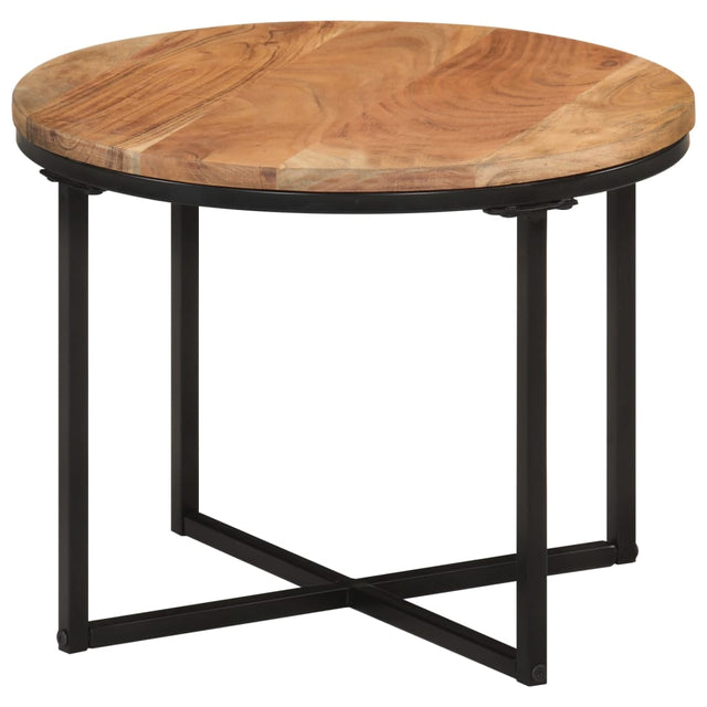 Vidaxl salontafel 45x45x35 cm massief acaciahout en ijzer