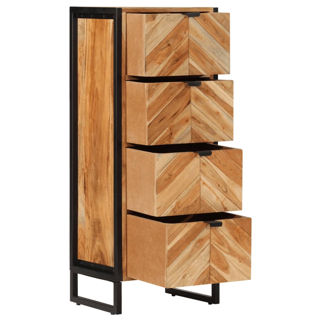 Vidaxl badkamerkast 40x30x100 cm massief acaciahout en ijzer