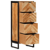 Vidaxl badkamerkast 40x30x100 cm massief acaciahout en ijzer