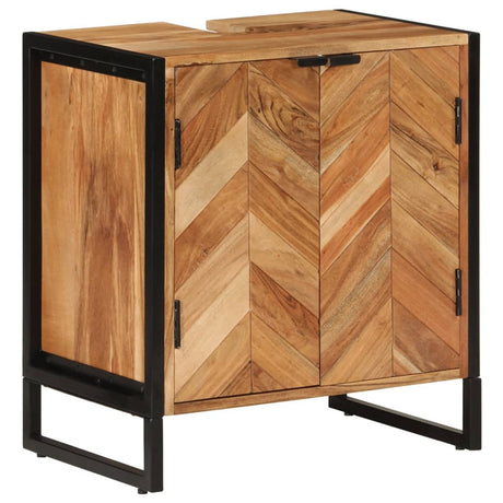 Vidaxl badkamerkast 55x35x60 cm massief acaciahout en ijzer
