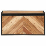 Caja de almacenamiento Vidaxl 60x30x30 cm Acacia sólida de madera y hierro