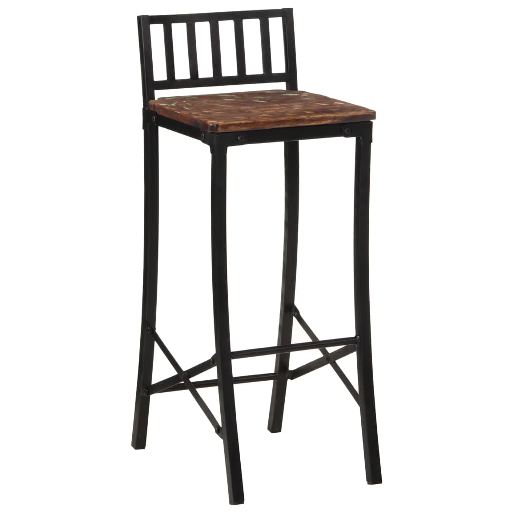 Vidaxl barstoelen 2 st massief gerecycled hout