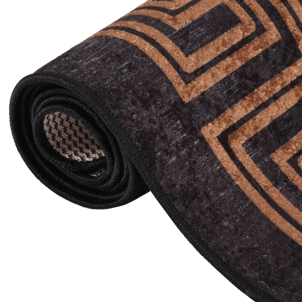 Vidaxl rug washable anti-slip 150x230 cm black and gold colored