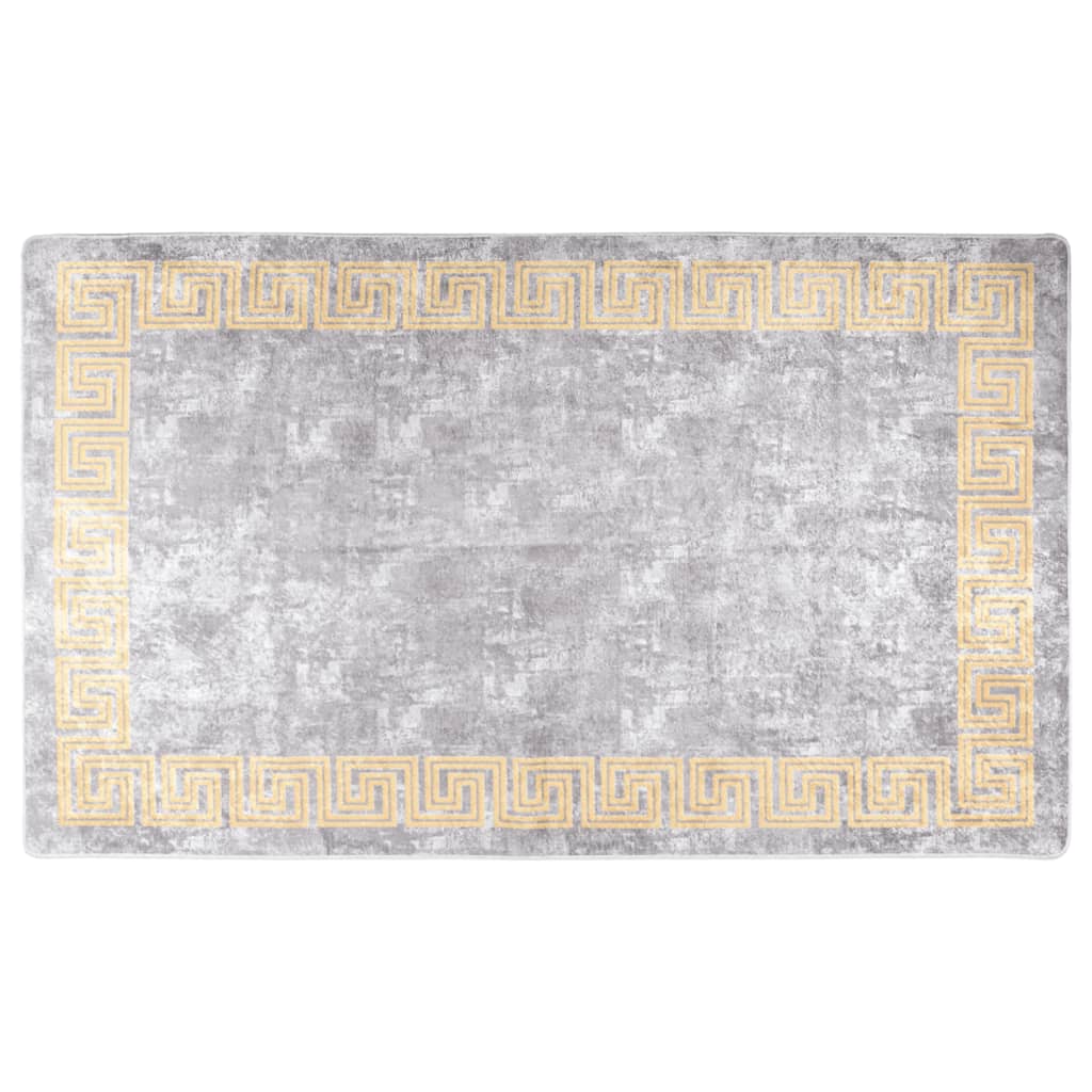 Vidaxl tapis lavable antidérapant 120x170 cm gris et or de couleur