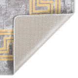 Vidaxl vloerkleed wasbaar anti-slip 120x170 cm grijs en goudkleurig