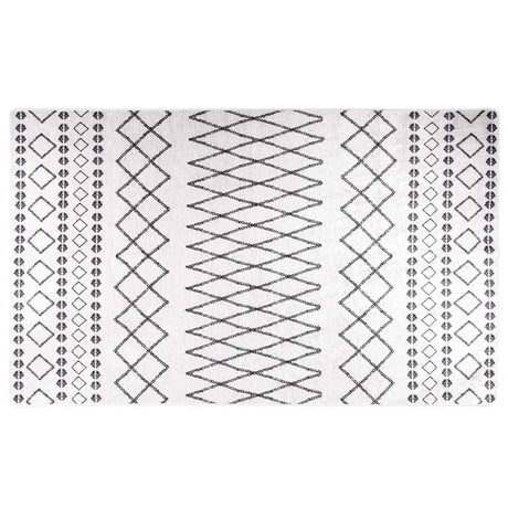 Vidaxl vloerkleed wasbaar 120x170 cm zwart en wit