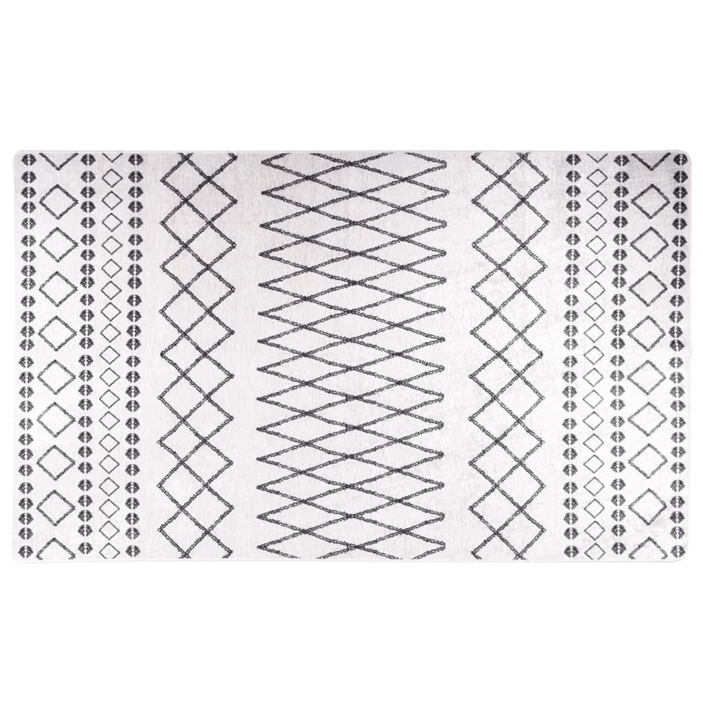 Vidaxl RUG LAVABLE ANTI-SLIP 120x170 cm en blanco y negro