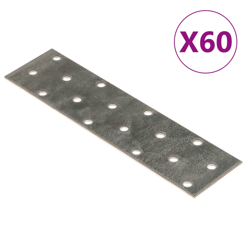 Vidaxl plates perforated 60 pcs 2 mm 160x40 mm galvanized steel