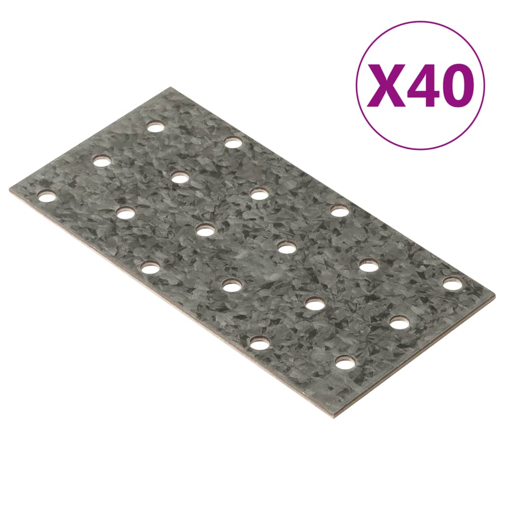 VIDAXL -Platten perforiert 40 Stcs 2 mm 120 x 60 mm verzinkter Stahl