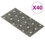 Vidaxl -plattor perforerade 40 st 2 mm 120x60 mm galvaniserat stål