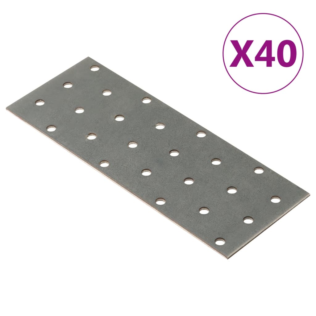 Vidaxl plošče perforirane 40 pcs 2 mm 160x60 mm pocinkano jeklo