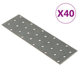 Piastre Vidaxl perforato 40 pezzi 2 mm 200x60 mm in acciaio zincato