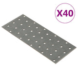 Vidaxl -plater perforerte 40 stk 2 mm 200x80 mm galvanisert stål