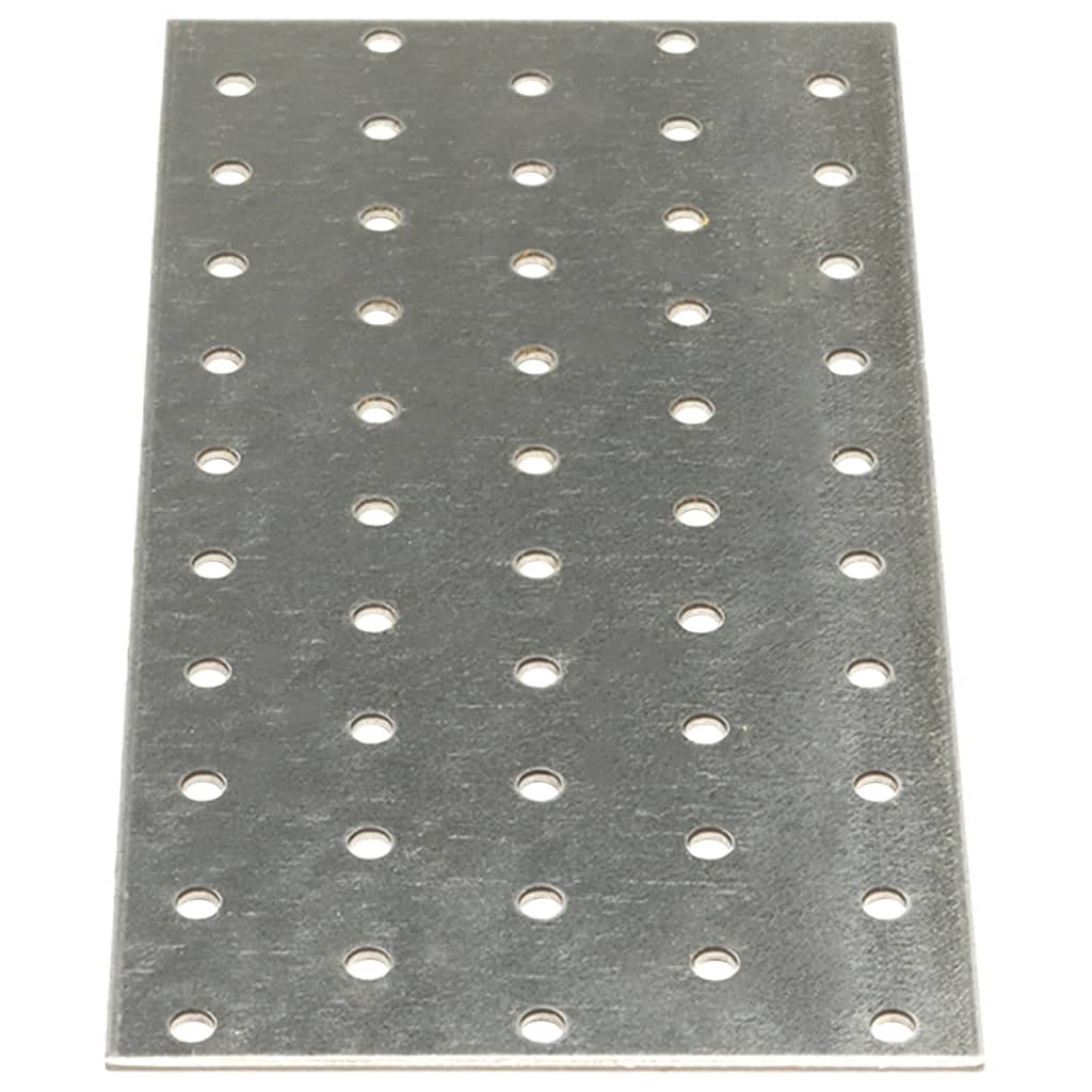 VIDAXL -Platten perforiert 40 PCs 2 mm 200x100 mm verzinkter Stahl