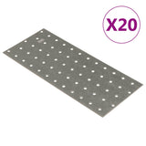 Vidaxl plošče perforirane 20 psov 2 mm 240x100 mm pocinkano jeklo