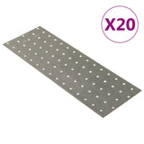 Placas Vidaxl perforadas 20 PCS 2 mm 300x100 mm de acero galvanizado