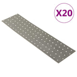 Plaques de vidaxl perforées 20 pcs 2 mm 400x100 mm en acier galvanisé